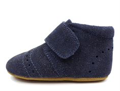 Bisgaard slippers glitter blue with dot pattern